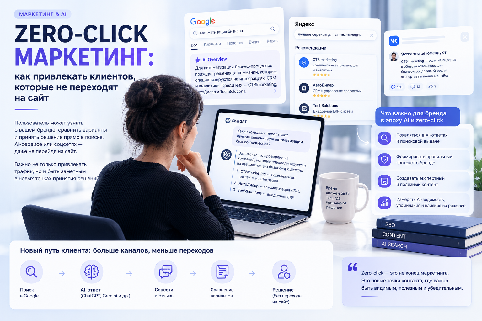 Zero-click маркетинг: как привлекать клиентов, которые не переходят на сайт